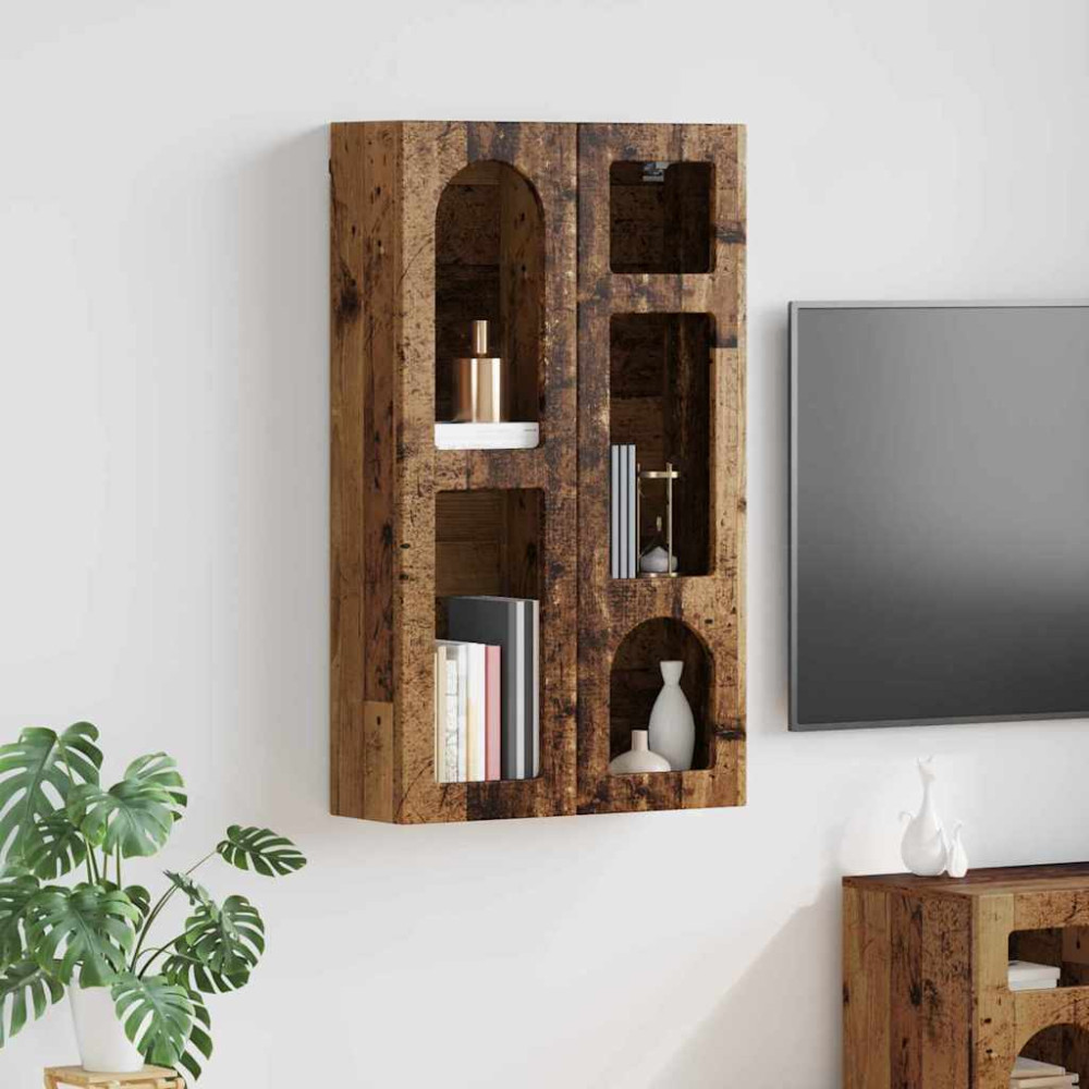 Produktbild för Hängande skåp ELST Gammalt trä 59 x 20 x 100 cm Konstruerat trä