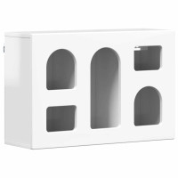 Produktbild för Hängande skåp med hylla ELST Högblanka vita 60 x 20 x 40 cm
