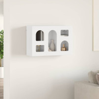 Produktbild för Hängande skåp med hylla ELST Högblanka vita 60 x 20 x 40 cm