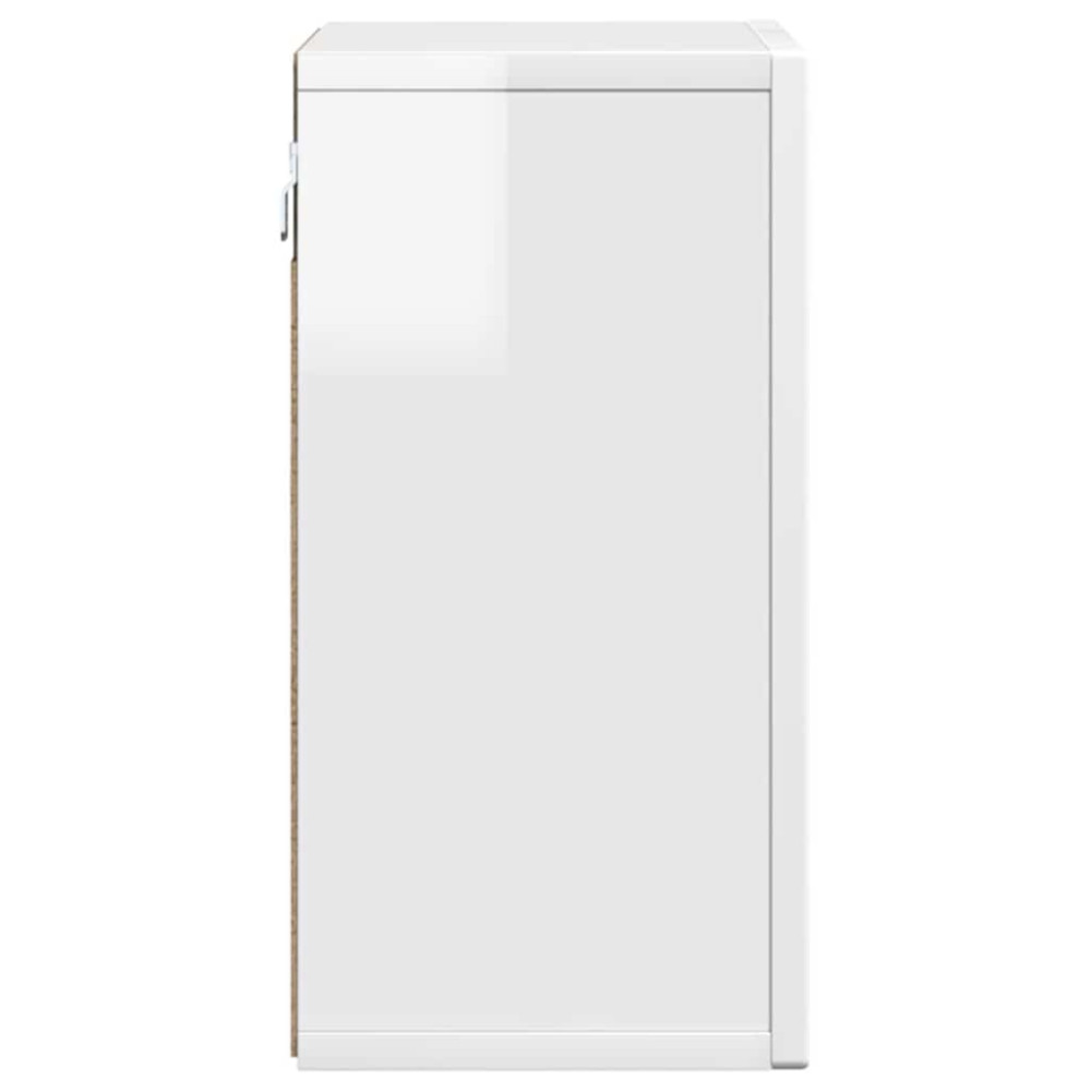 Produktbild för Hängande skåp med hylla ELST Högblanka vita 60 x 20 x 40 cm