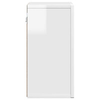 Produktbild för Hängande skåp med hylla ELST Högblanka vita 60 x 20 x 40 cm