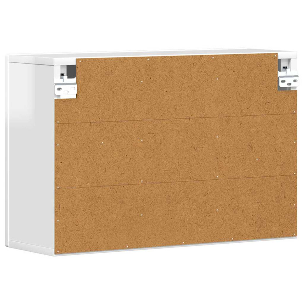 Produktbild för Hängande skåp med hylla ELST Högblanka vita 60 x 20 x 40 cm