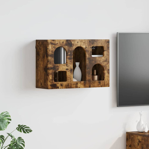 vidaXL Hängande skåp ELST Rökt ek 60 x 20 x 40 cm Konstruerat trä