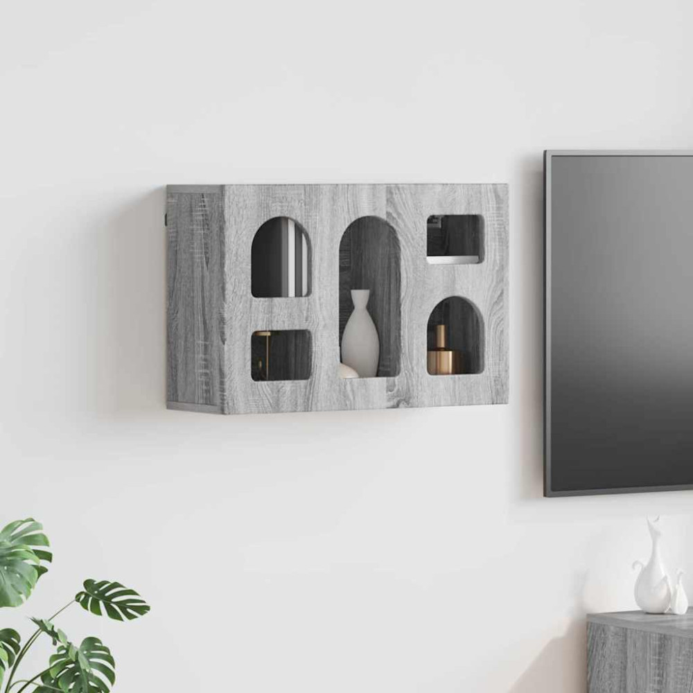 Produktbild för Hängande skåp ELST Grå Sonoma 60 x 20 x 40 cm Konstruerat trä