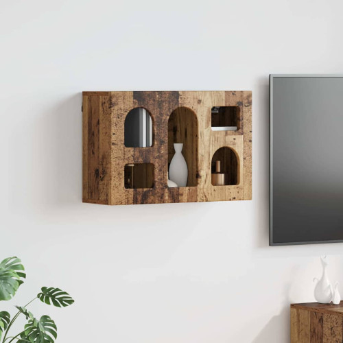 vidaXL Hängande skåp ELST Gammalt trä 60 x 20 x 40 cm Konstruerat trä