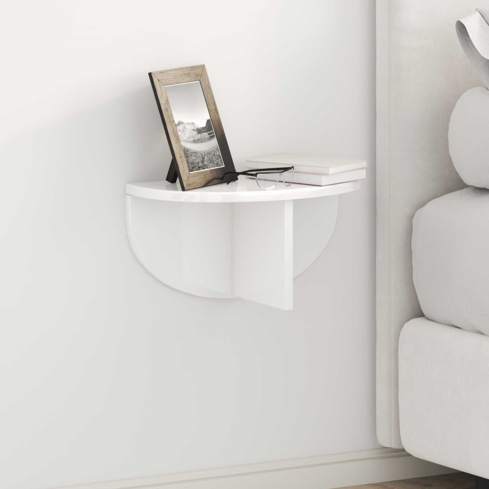 Produktbild för Vägg hylla Högblanka vita 38 x 19 x 19 cm Konstruerat trä