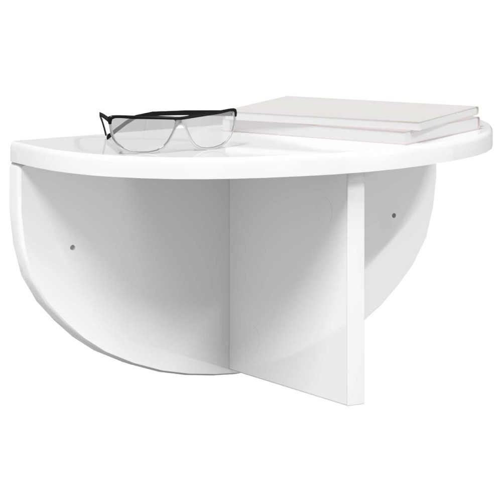 Produktbild för Vägg hylla Högblanka vita 38 x 19 x 19 cm Konstruerat trä