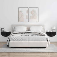 Produktbild för Vägg hylla Väggmonterad Svart 48 x 24 x 24 cm Konstruerat trä