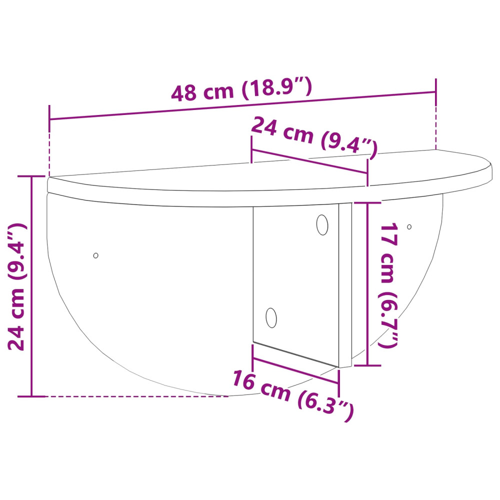 Produktbild för Vägg hylla 2 pcs Högblanka vita 48 x 24 x 24 cm Konstruerat trä