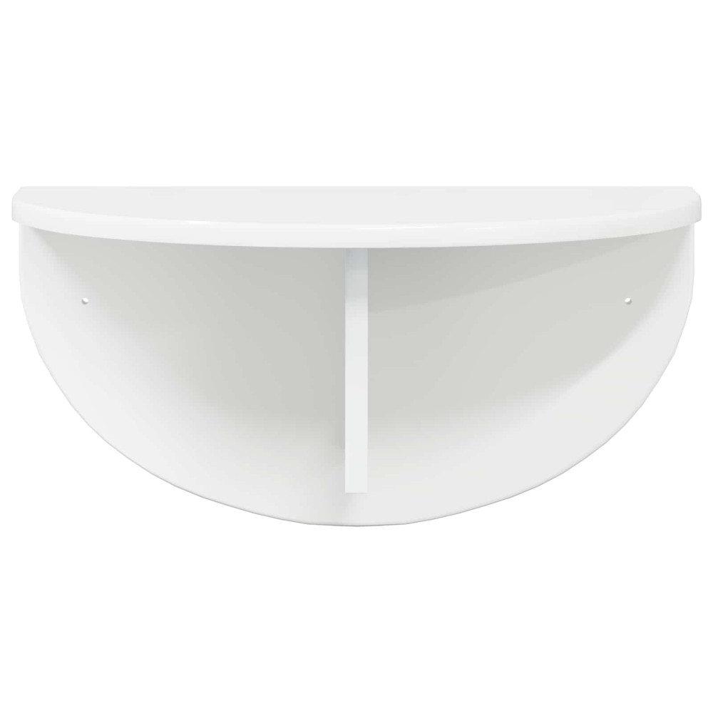 Produktbild för Vägg hylla 2 pcs Högblanka vita 48 x 24 x 24 cm Konstruerat trä