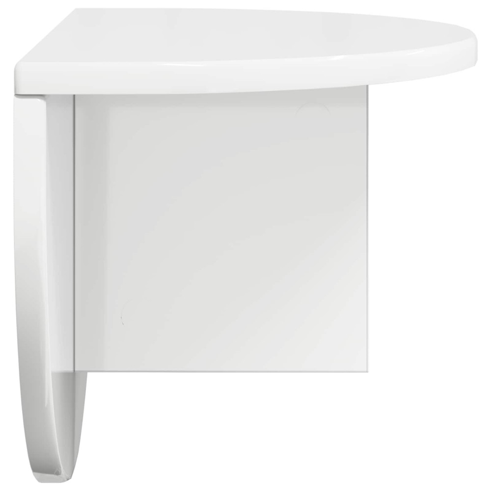 Produktbild för Vägg hylla 2 pcs Högblanka vita 48 x 24 x 24 cm Konstruerat trä