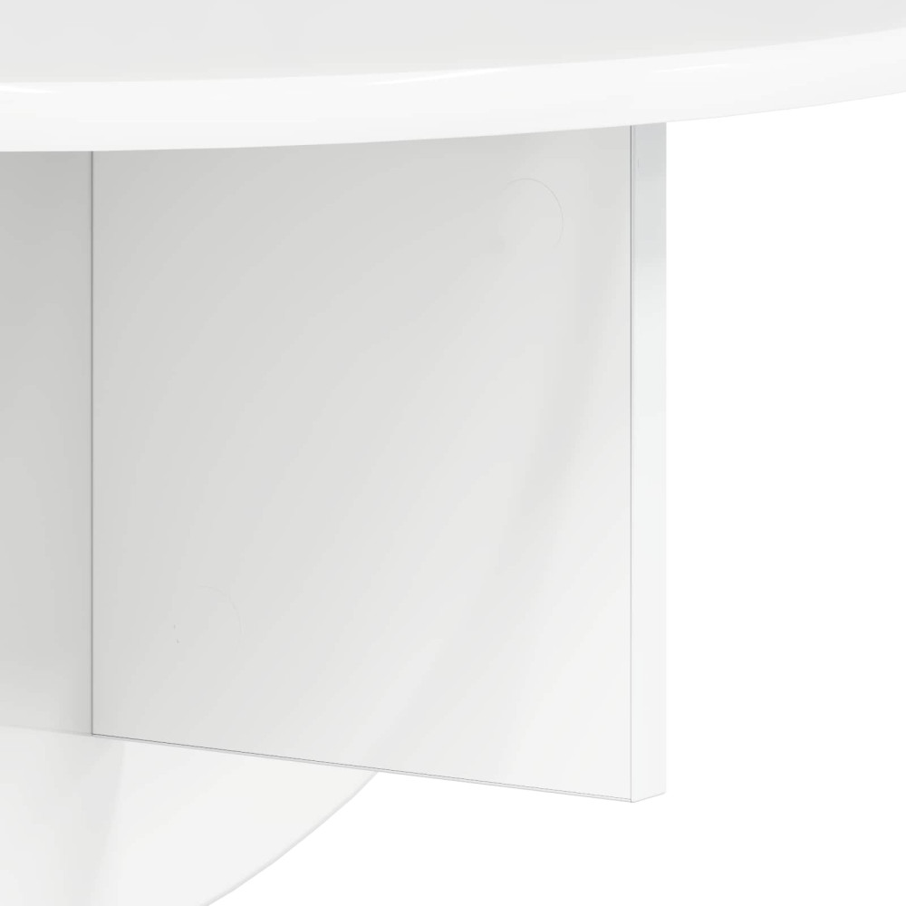 Produktbild för Vägg hylla 2 pcs Högblanka vita 48 x 24 x 24 cm Konstruerat trä