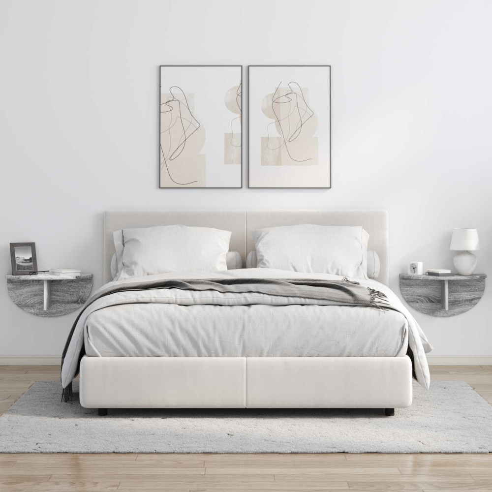 Produktbild för Vägg hylla Grå Sonoma 48 x 24 x 24 cm Konstruerat trä