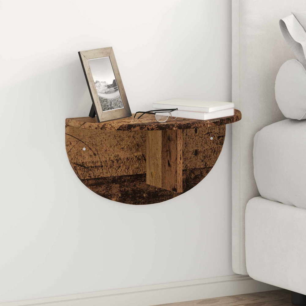 Produktbild för Vägg hylla 2 pcs Gammalt trä 48 x 24 x 24 cm Konstruerat trä