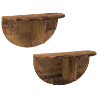 Produktbild för Vägg hylla 2 pcs Gammalt trä 48 x 24 x 24 cm Konstruerat trä