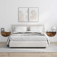 Produktbild för Vägg hylla 2 pcs Gammalt trä 48 x 24 x 24 cm Konstruerat trä