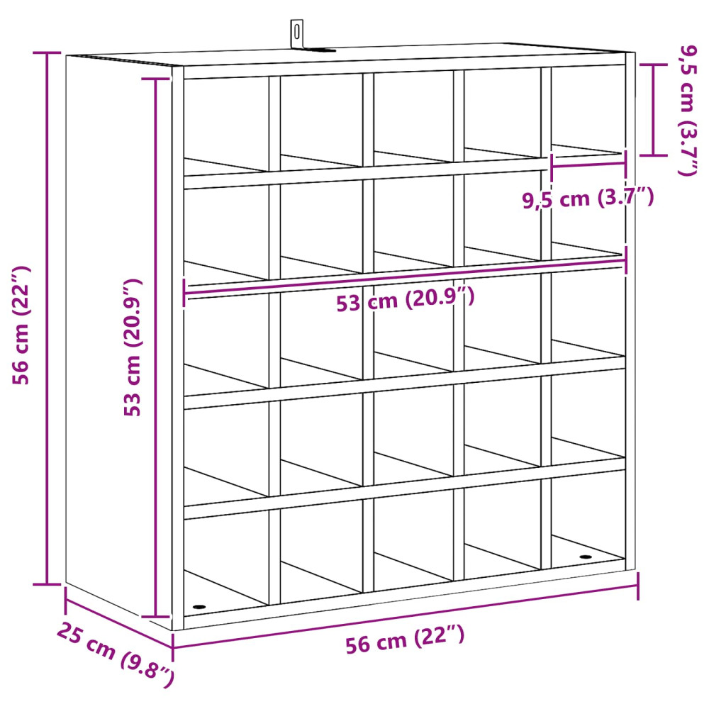 Produktbild för Vinställ 2 pcs Naturfärg 56 x 25 x 56 cm Massiv furu