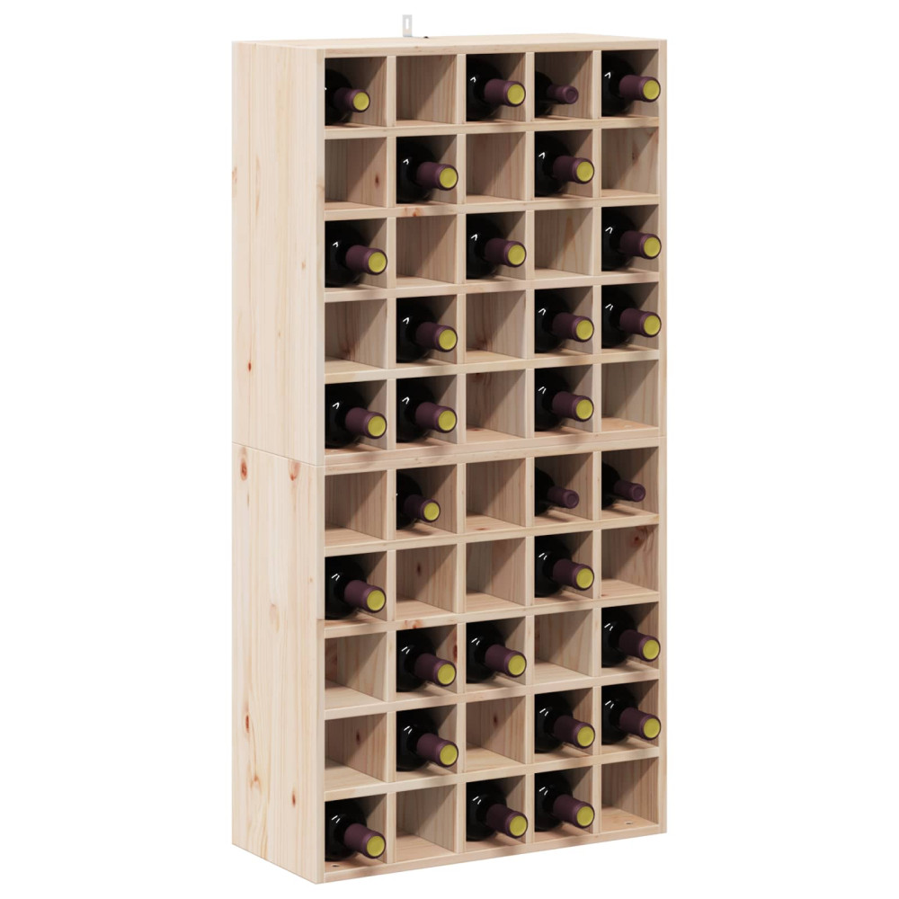 Produktbild för Vinställ 2 pcs Naturfärg 56 x 25 x 56 cm Massiv furu