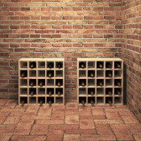 Produktbild för Vinställ 2 pcs Naturfärg 56 x 25 x 56 cm Massiv furu