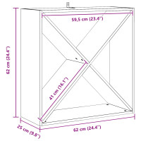 Produktbild för Vinställ 2 pcs Naturfärg 62 x 25 x 62 cm Massiv furu