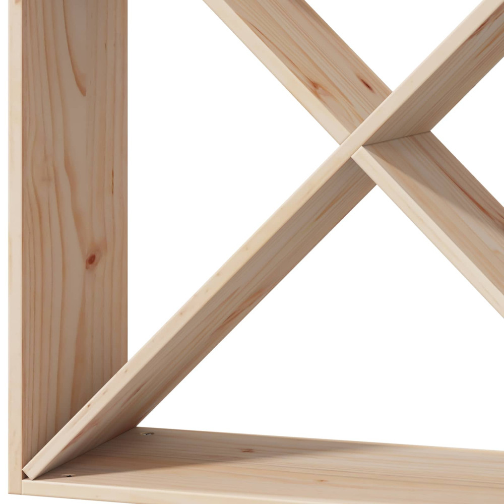 Produktbild för Vinställ 2 pcs Naturfärg 62 x 25 x 62 cm Massiv furu