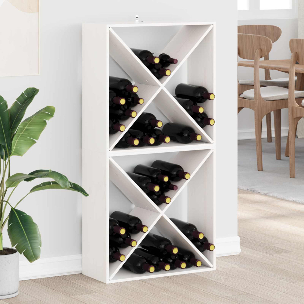 Produktbild för Vinställ 2 pcs Vit 62 x 25 x 62 cm Massiv furu