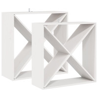 Produktbild för Vinställ 2 pcs Vit 62 x 25 x 62 cm Massiv furu