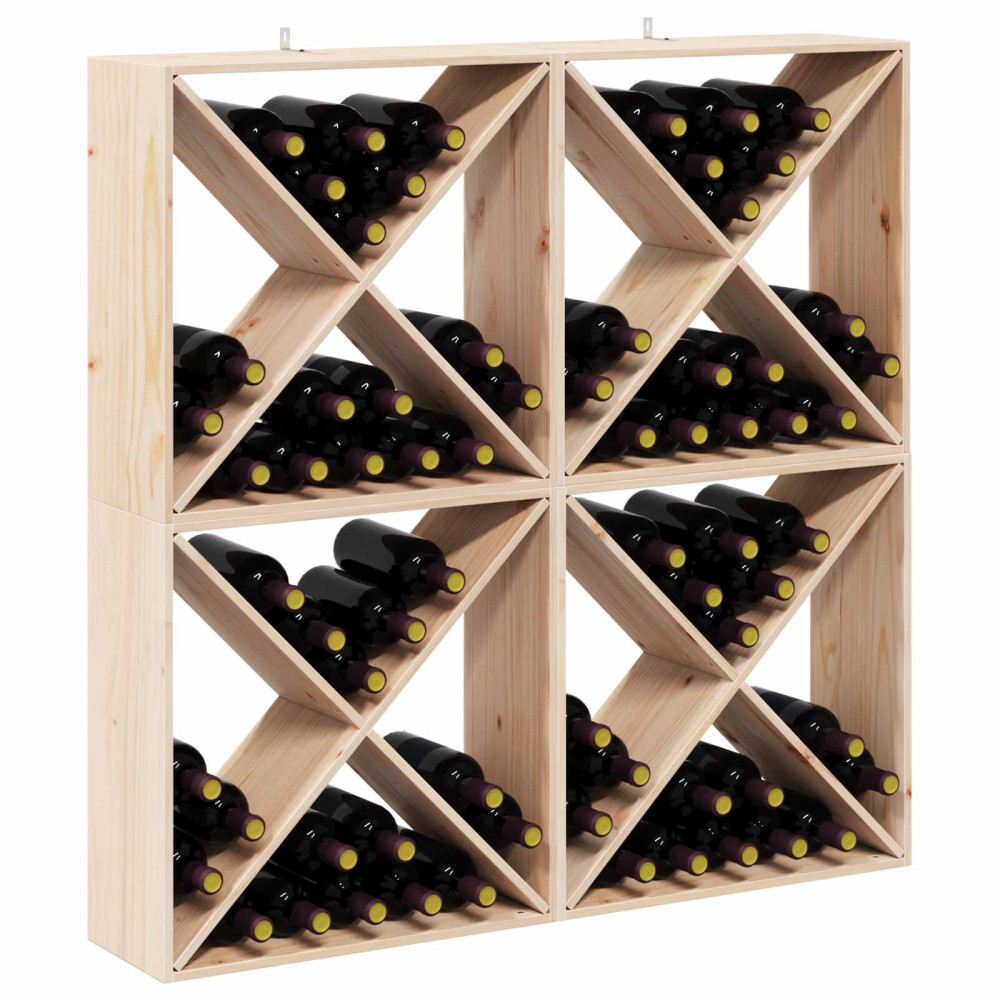 Produktbild för Vinställ 4 pcs Naturfärg 62 x 25 x 62 cm Massiv furu