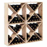 Produktbild för Vinställ 4 pcs Naturfärg 62 x 25 x 62 cm Massiv furu