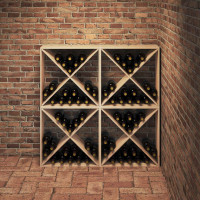 Produktbild för Vinställ 4 pcs Naturfärg 62 x 25 x 62 cm Massiv furu