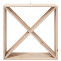 Produktbild för Vinställ 4 pcs Naturfärg 62 x 25 x 62 cm Massiv furu