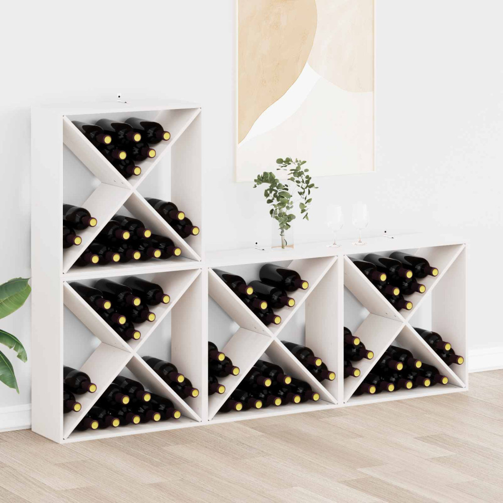 Produktbild för Vinställ 4 pcs Vit 62 x 25 x 62 cm Massiv furu