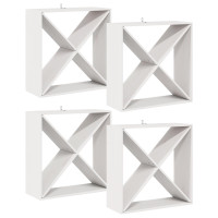 Produktbild för Vinställ 4 pcs Vit 62 x 25 x 62 cm Massiv furu