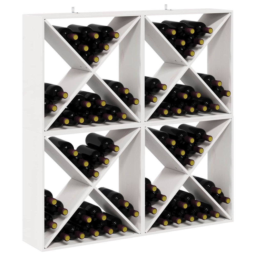 Produktbild för Vinställ 4 pcs Vit 62 x 25 x 62 cm Massiv furu