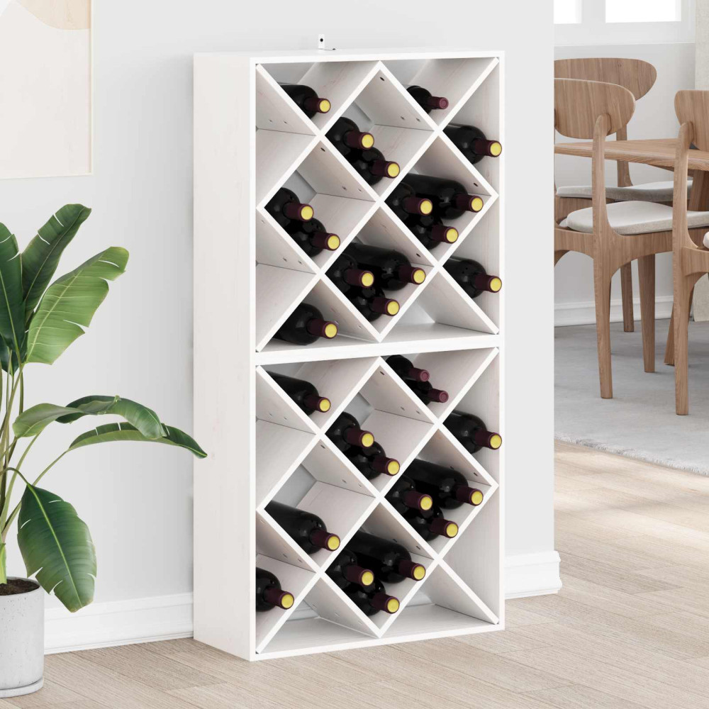 Produktbild för Vinställ 2 pcs Vit 62 x 25 x 62 cm Massiv furu