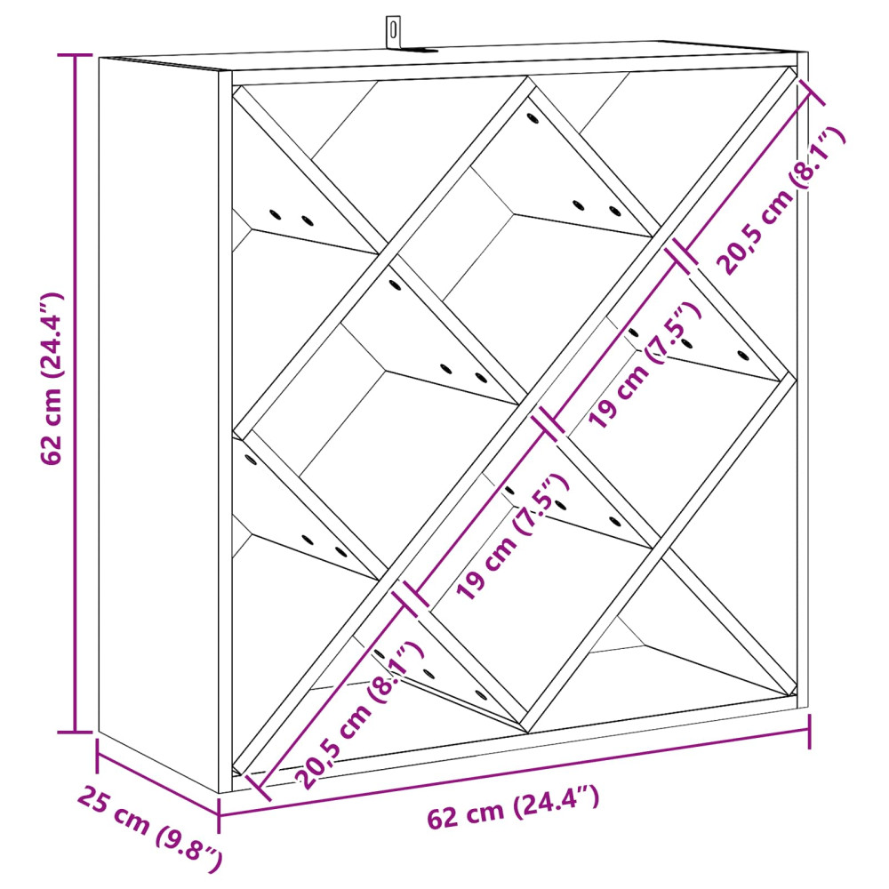 Produktbild för Vinställ 2 pcs Vit 62 x 25 x 62 cm Massiv furu