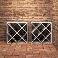 Produktbild för Vinställ 2 pcs Vit 62 x 25 x 62 cm Massiv furu