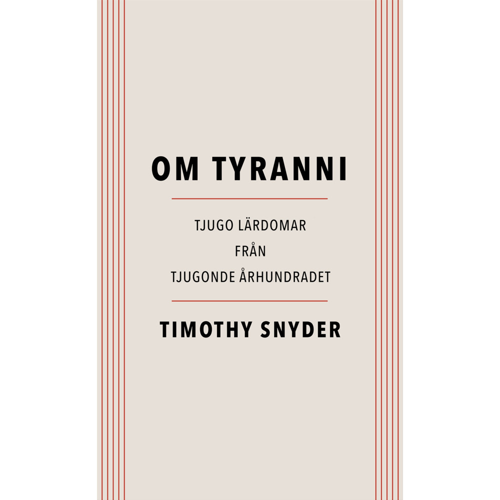 Produktbild för Om tyranni : tjugo lärdomar från det tjugonde århundradet (bok, danskt band)