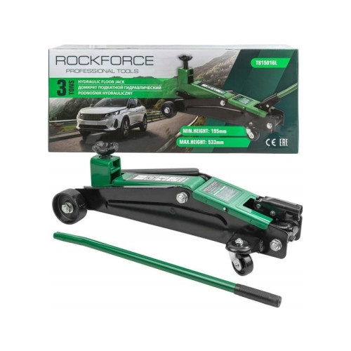 ROCKFORCE Rockforce hydraulisk verkstadslyft 3t (h min 195mm, h max 53...