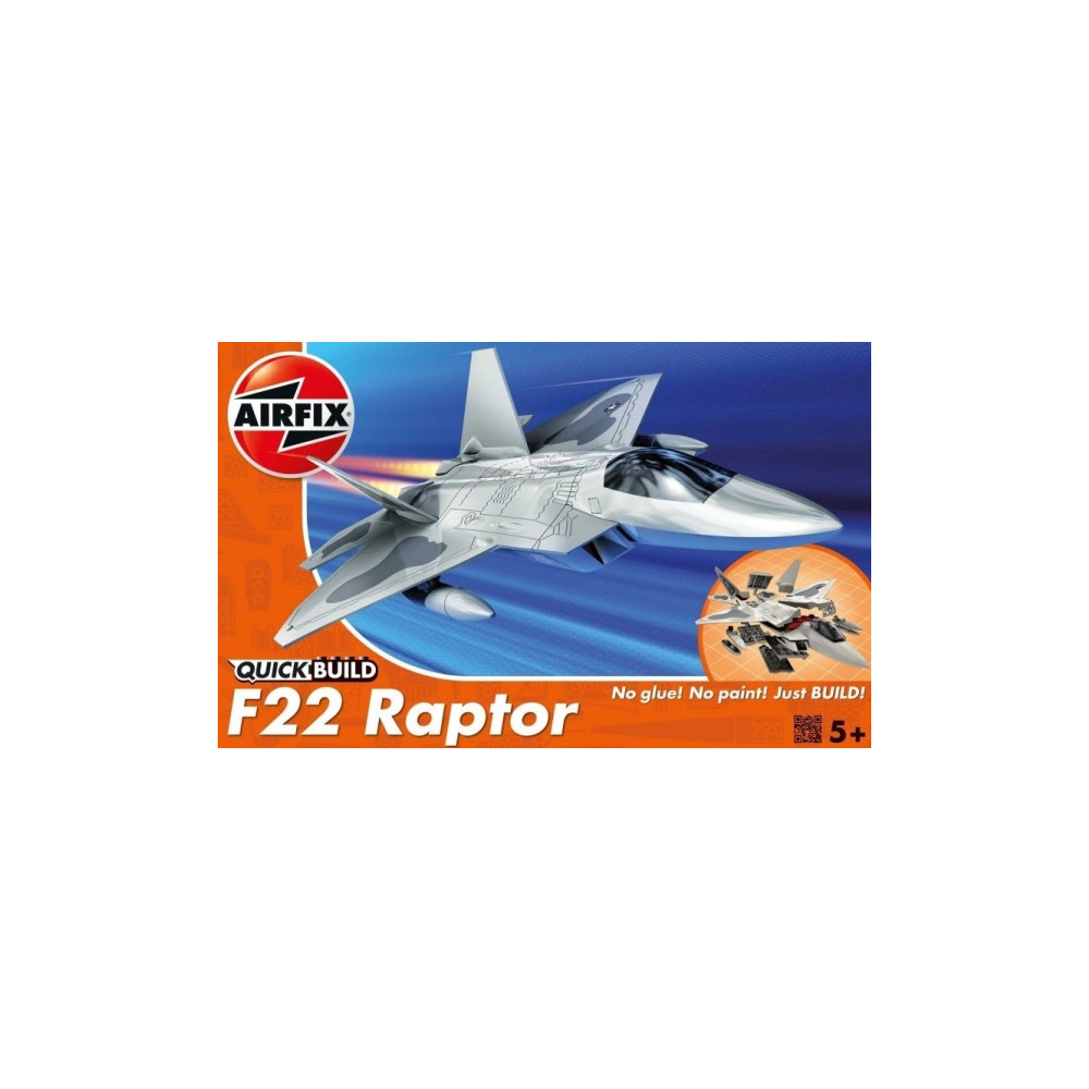 Produktbild för Airfix QUICK BUILD F22 Raptor, Luftfarkostmodell med fast vi...