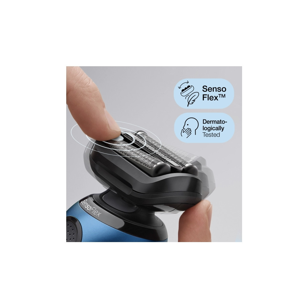 Produktbild för Braun Series 6 61-B1000s, Folierakapparat, Svart, Blå, Senso...