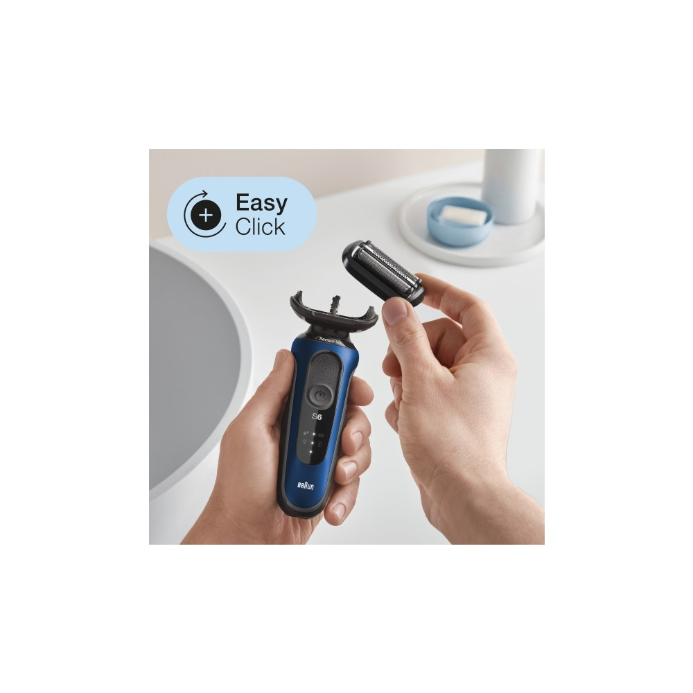 Produktbild för Braun Series 6 61-B1000s, Folierakapparat, Svart, Blå, Senso...