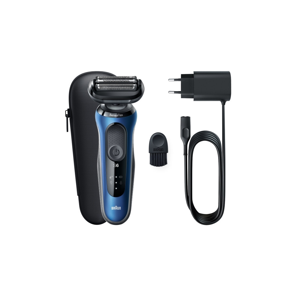Produktbild för Braun Series 6 61-B1000s, Folierakapparat, Svart, Blå, Senso...