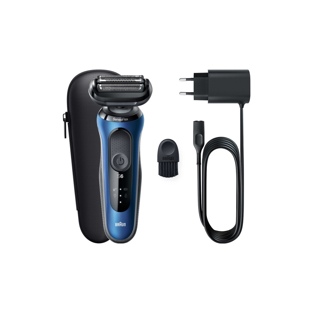 Produktbild för Braun Series 6 61-B1000s, Folierakapparat, Svart, Blå, Senso...