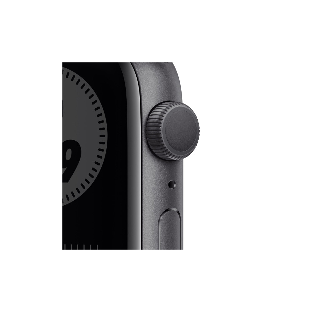 Produktbild för Apple Watch Nike Series 6 (GPS) - rymdgrå aluminium - smart klocka med Nike sportband - antracit/svart - 32 GB