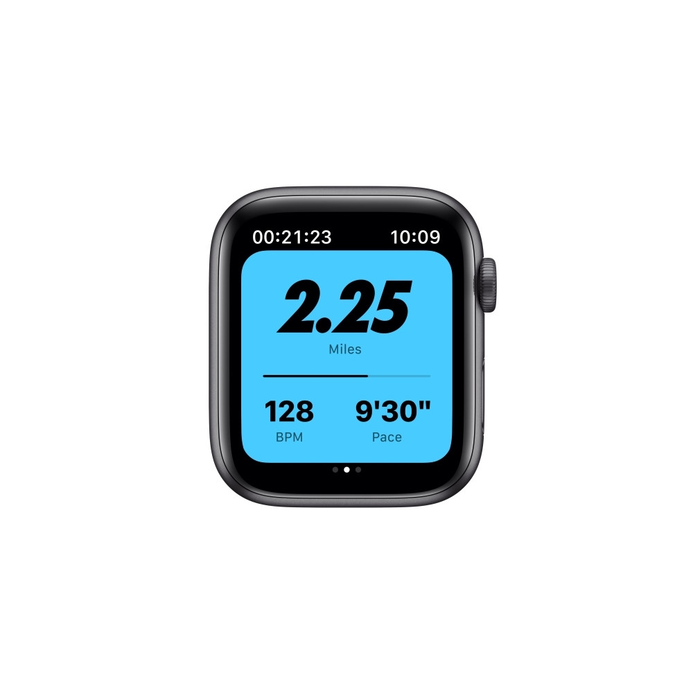 Produktbild för Apple Watch Nike Series 6 (GPS) - rymdgrå aluminium - smart klocka med Nike sportband - antracit/svart - 32 GB