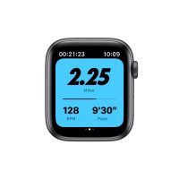 Produktbild för Apple Watch Nike Series 6 (GPS) - rymdgrå aluminium - smart klocka med Nike sportband - antracit/svart - 32 GB