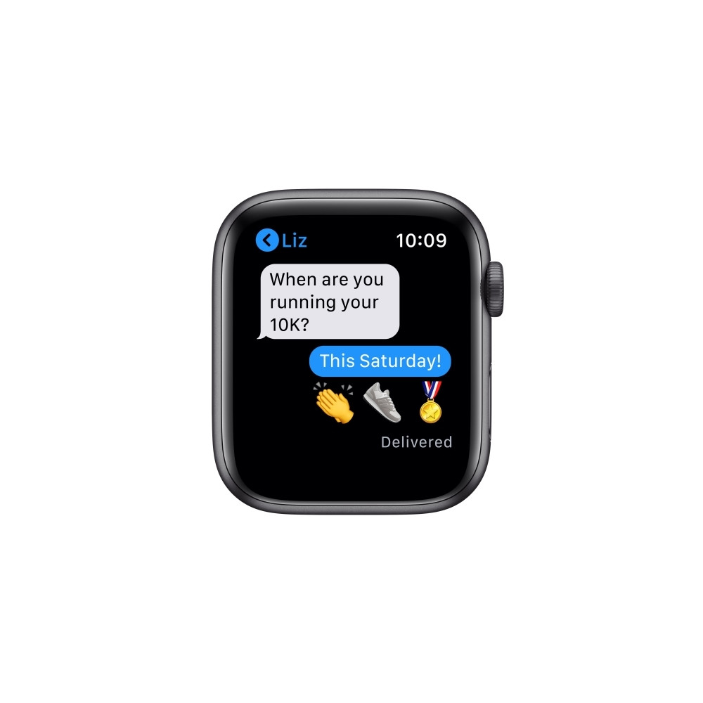 Produktbild för Apple Watch Nike Series 6 (GPS) - rymdgrå aluminium - smart klocka med Nike sportband - antracit/svart - 32 GB