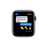 Produktbild för Apple Watch Nike Series 6 (GPS) - rymdgrå aluminium - smart klocka med Nike sportband - antracit/svart - 32 GB