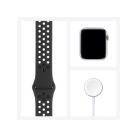 Produktbild för Apple Watch Nike Series 6 (GPS) - rymdgrå aluminium - smart klocka med Nike sportband - antracit/svart - 32 GB